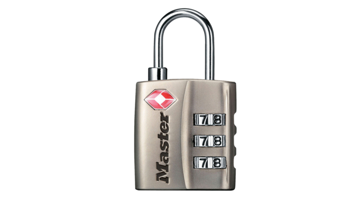 Hangslot masterlock 3-cijfer tsa nikkel 30mm(3520190925329)