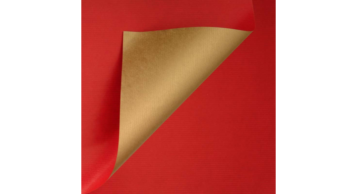 Gestreept inpakpapier - Rood/goud 30cmx200meterRood1st