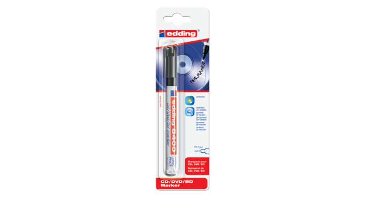 Viltstift edding 8400 cd rom rond 0.5-1mm zwart