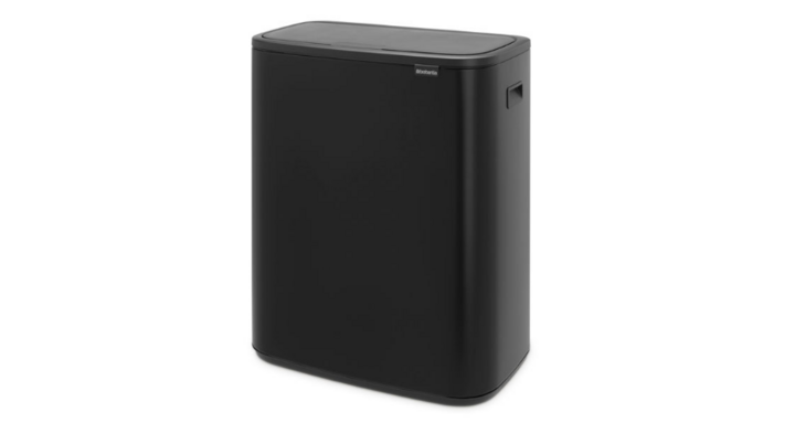 Brabantia Touch, afvalbak, 2x30 liter, mat zwart, VB 221484
