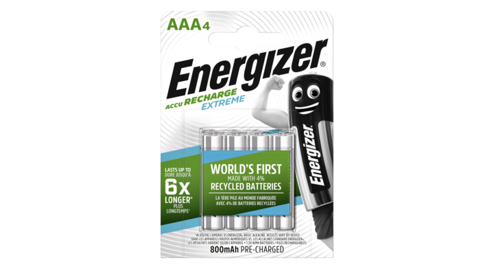 Batterij oplaadbaar energizer aaa 4st