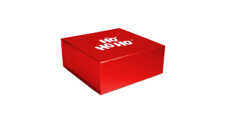 Luxe kerstmagneetdoos , Ho Ho Ho, 35x25x10cm, rood (25 st)