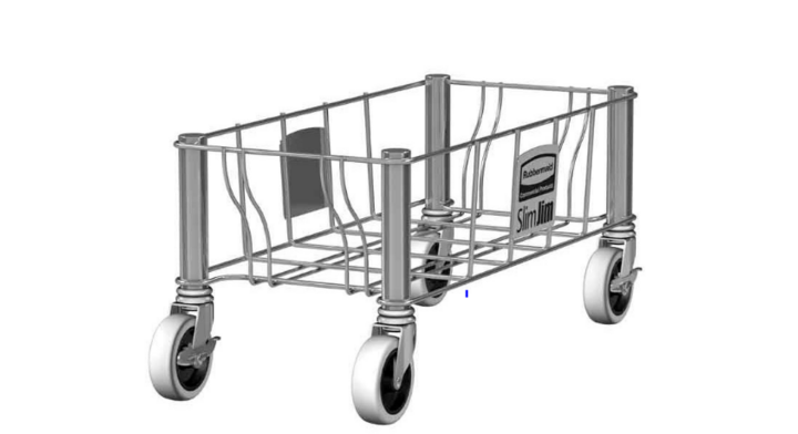 Rubbermaid Slim Jim, enkele dolly, RVS, VB 227970