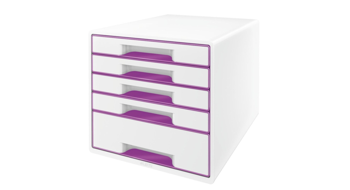 Ladenbox leitz wow 5 laden wit/paars(52142062)