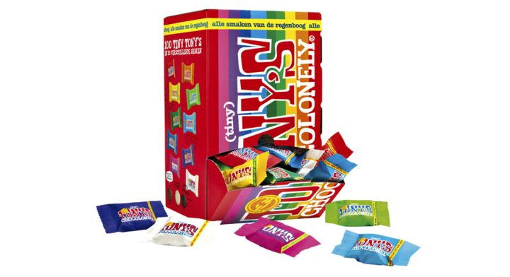 Tony's Chocolonely, 9 gram, tiny mix, nlrtmix900 (doos á 100 stuks)