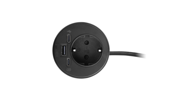 Filex, Power-Spot, USB A+C, data extension, zwart