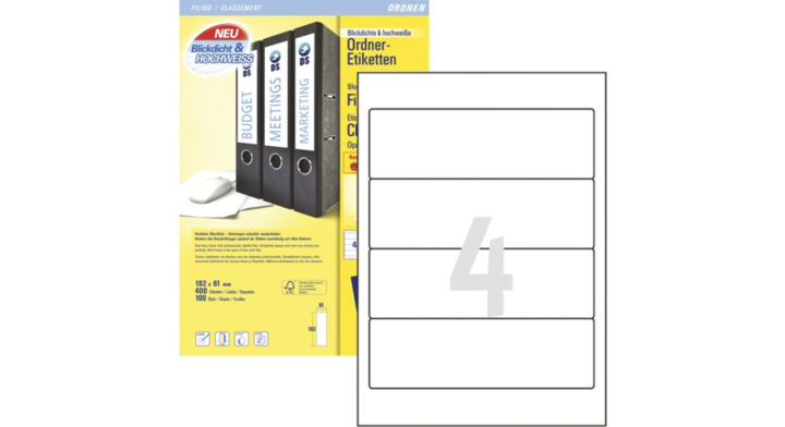Rugetiket avery l4761-100 192x61mm 400st