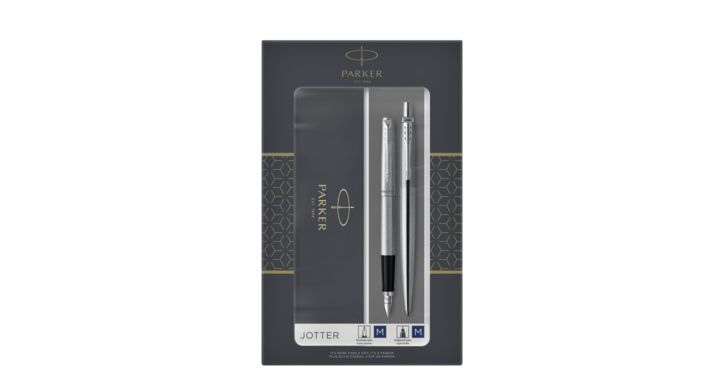Balpen en vulpen parker jotter steel ct(2093258)