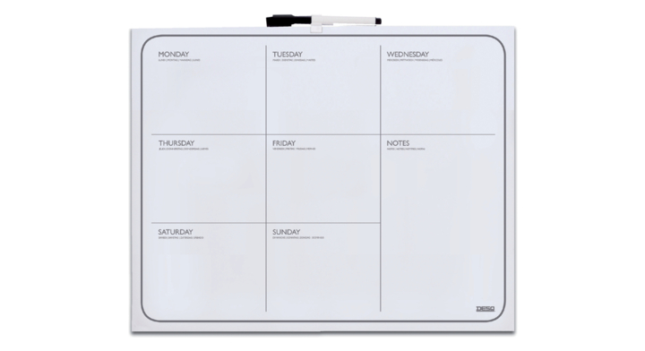 Planbord week desq 40x50cm randloos + marker magnetisch(4216