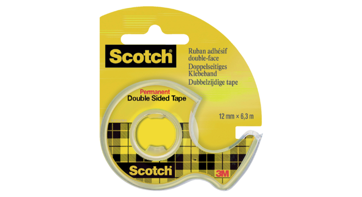 Plakband 3m scotch 665 12mmx6.3m 2-zijdig
