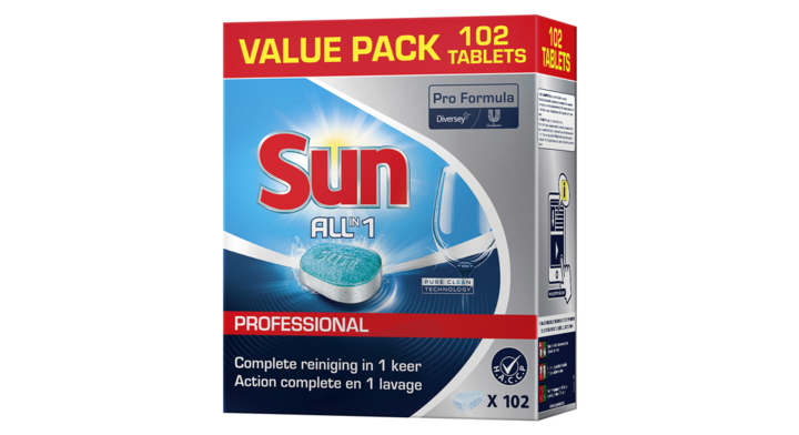 Sun Professional All-in-one, 102 vaatwastabletten, 101102502 (1 stuk)