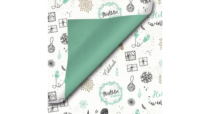 Cadeaupapier Kerst, 30cm x 200 meter, D90208, groen