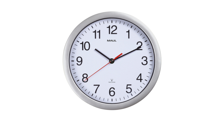 Wandklok maul run rc ø25x5cm kunststof zilver/wit(9052595)