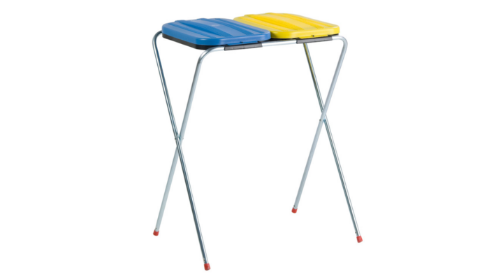 Duo zakhouder met deksel, opklapbaar, blauw/geel, VB 211002