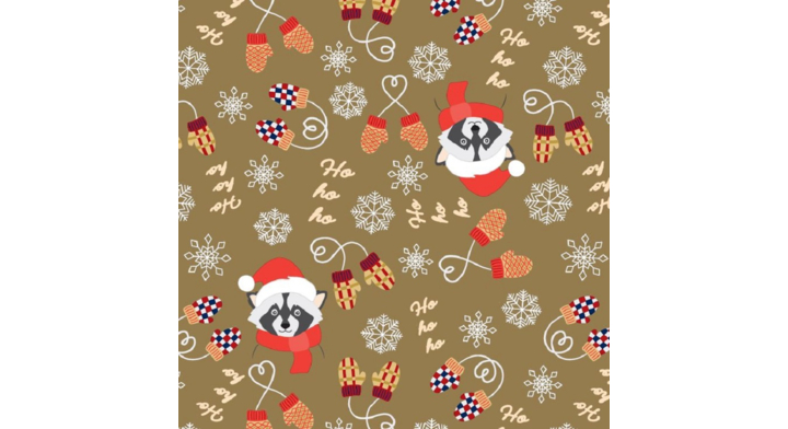 Cadeaupapier Kerst, 50cm x 200 meter, D90215, bruin