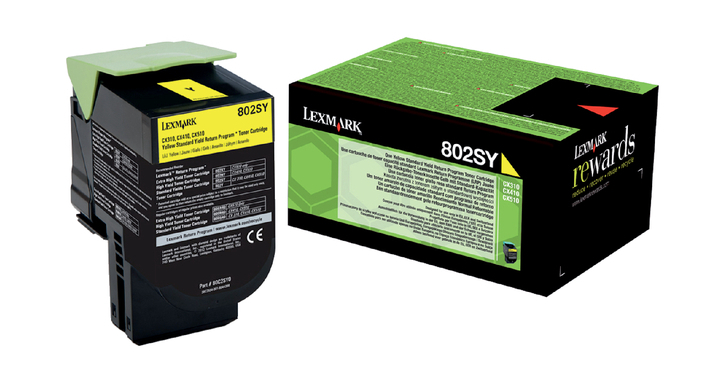 Tonercartridge lexmark 80c2sy0 802sy 2k geel(80c2sy0)