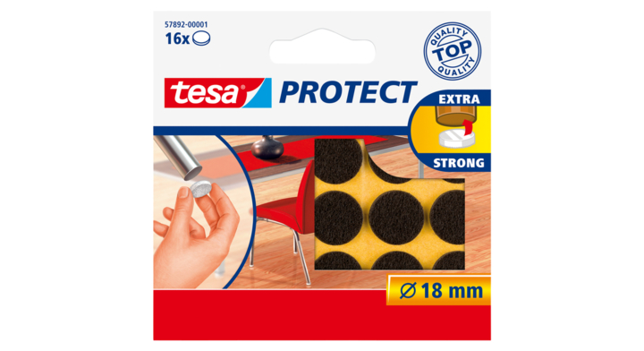 Antikrasviltjes tesa 57892 18mm rond bruin(57892-00001-01)