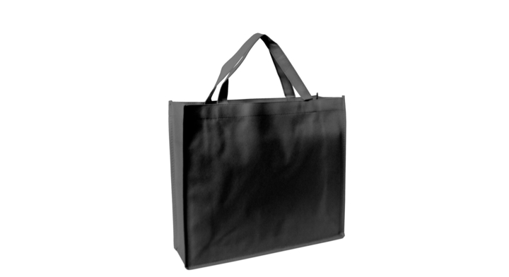 Shopper, non-woven, 40+12x35cm, korte lus, zwart (100 stuks)