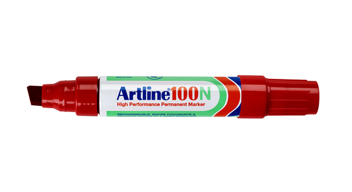 Viltstift artline 100 perm schuin 4-12mm rd