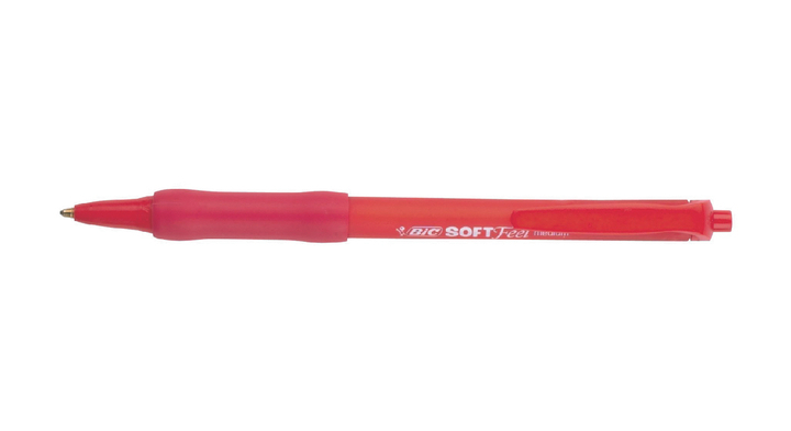 Balpen bic soft feel clic rood