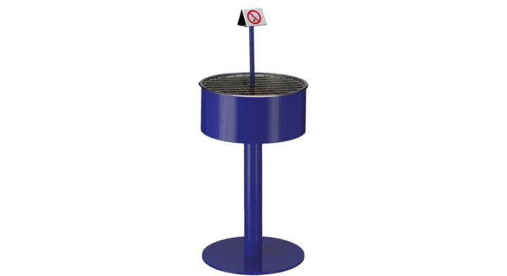 Zandasbak Op Voet | Ø460x950mm | Blauw | VB 150390
