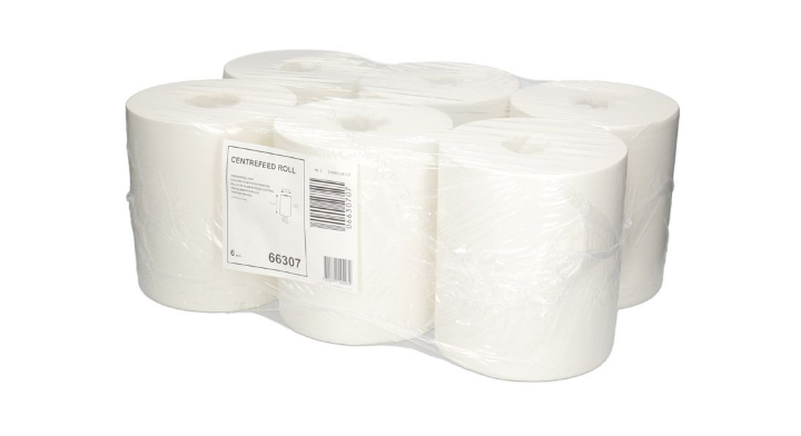 Tork | Coreless Midi Poetsrol | 275 Meter | 1-Laags | Recycled | M2 | Wit | 66307 (6 stuks)