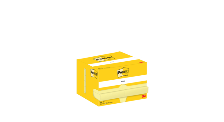 Memoblok 3m post-it 656 51x76mm geel doos/12 st