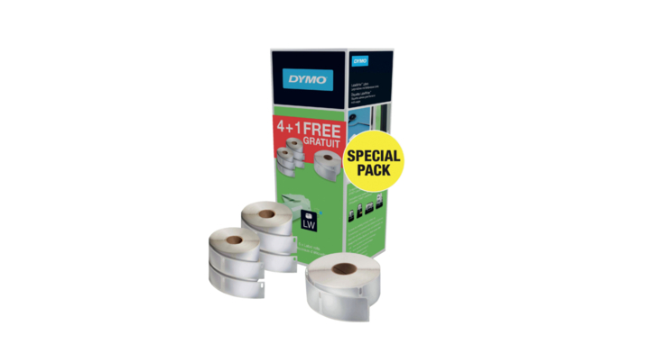 Label etiket dymo bundelpack 4+1 gratis