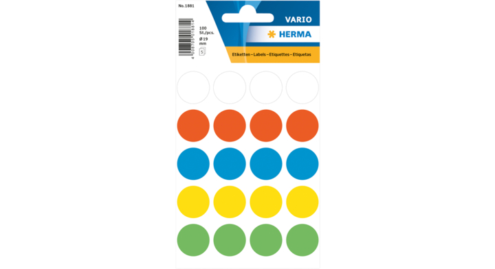 Etiket herma 1881 rond 19mm 100st ass