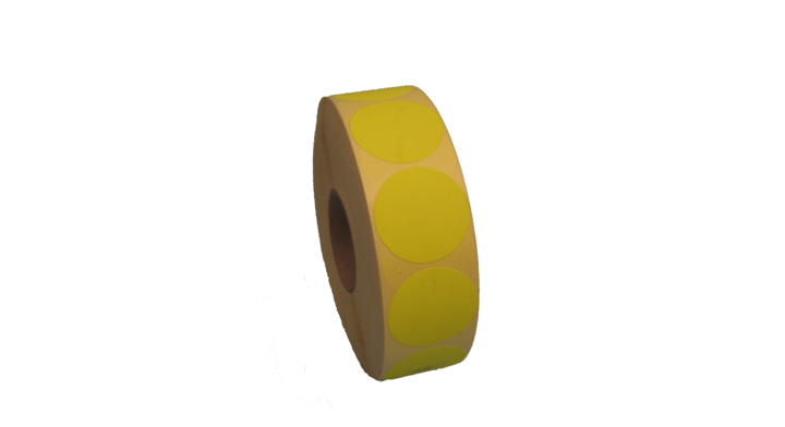 Etiket Rond 35 mm Geel Fluor Rol a 2000 Stuks