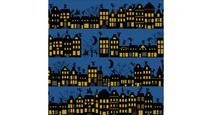 Cadeaupapier Sint, 50cm x 200 meter, D038, blauw