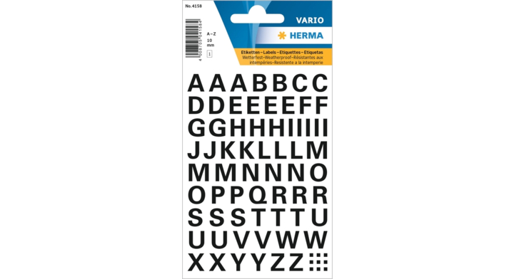 Etiket herma 4158 letter 10mm transparant