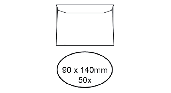 Envelop quantore visitekrt 90x140 95gr wit(158157)