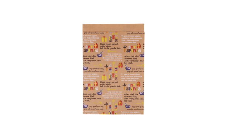 Sinterklaas, cadeauzakje, 21x30cm, bruin (1000 stuks)