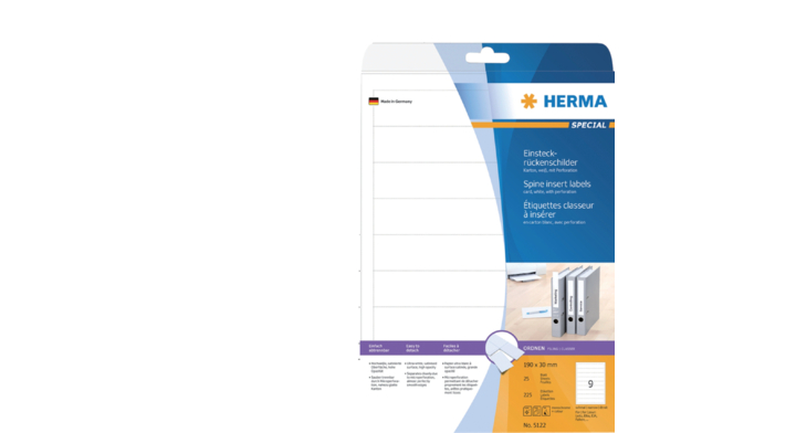 Rugetiket herma 5122 190x30mm insteek 125st(5122)