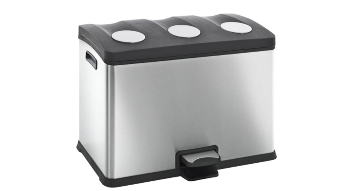 Rejoice EKO, pedaalemmer, 12+12+12 liter, mat RVS, VB 922836