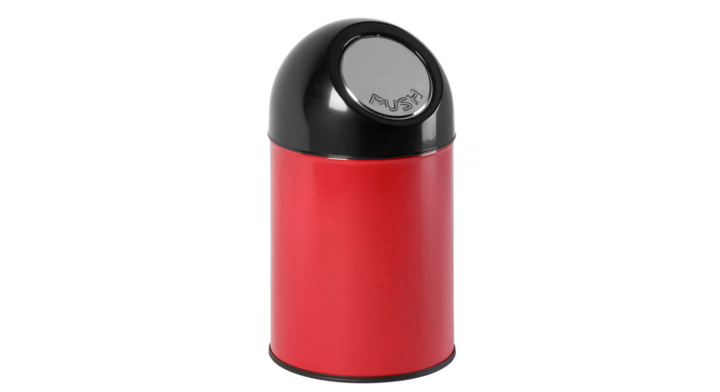 Afvalbak met pushdeksel & binnenbak, 30 liter, rood, VB 460002