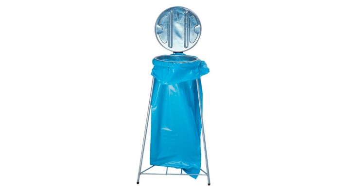 Verzinkte afvalzakhouder met deksel, 60 liter, VB 201065