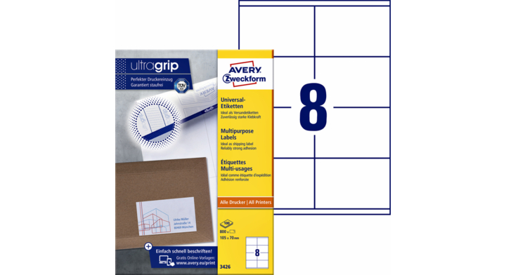 Etiket avery zweck 3426 105x70mm 800st