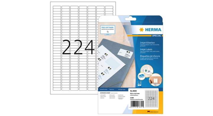Etiket herma inkprint 8830 25.4x8.5mm 5600st