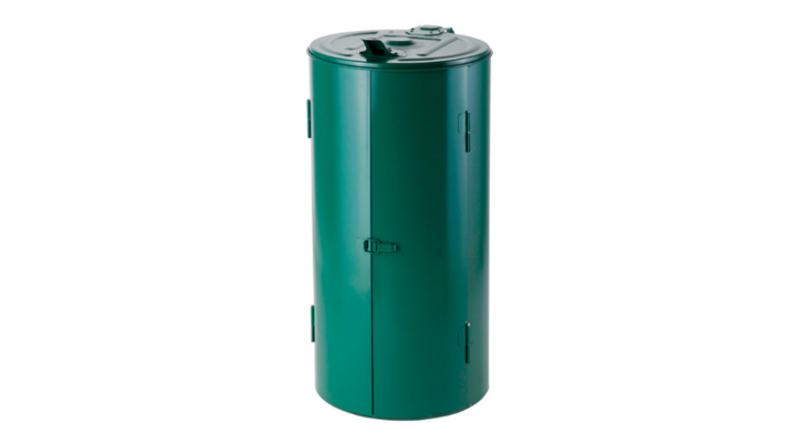 Afvalzakhouder met metalen ombouw, 120 liter, groen, VB 202040