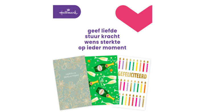 Wenskaart hallmark navulset felicitatie 6 stuks(30181764)