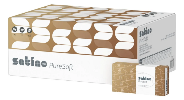 Satino PureSoft | Facial Tissue | 2-Laags | Soft Beige | 211660 (40 doos x 100 stuks)