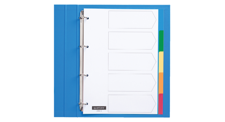 Tabblad quantore 4rings pp 5delig assorti