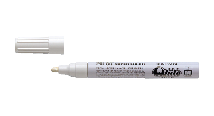 Viltstift pilot super sc-w-m perm rond 2mm wit