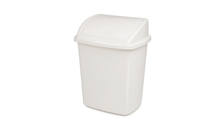 Afvalbak met swingdeksel, 8 liter, wit, VB 008403