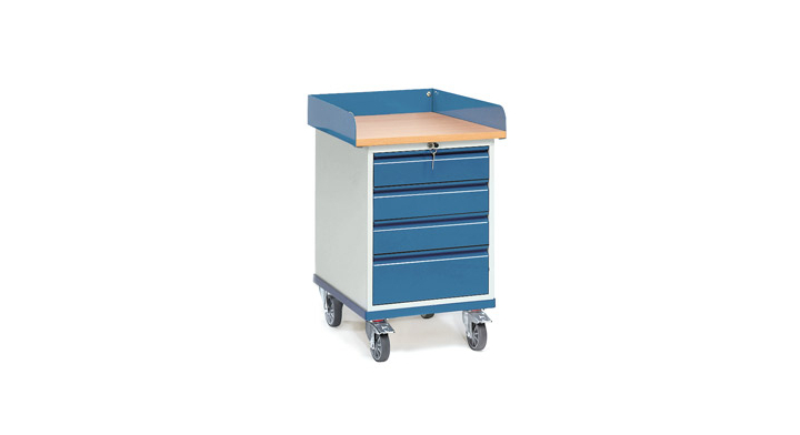 Verrijdbare ladekast met werkblad, 650x550mm