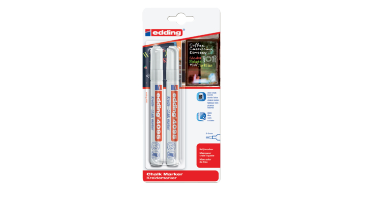 Krijtstift edding 4095 rond 2-3mm wit(4-4095-2-1049)