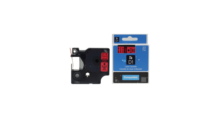 Compatible Lettertape dymo 45807 19mmx7m rood/zwart