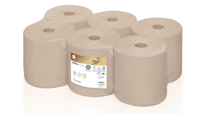 Satino PureSoft | Handdoekrol | 170 Meter | 2-Laags | PT1 | Soft Beige | 314300 (6 stuks)